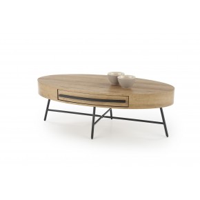 Стол журнальный HALMAR CAROLINA дуб золотой/черный, 120/60/41